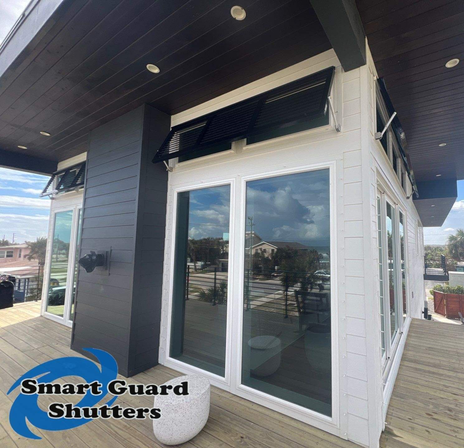  AstroGuard Hurricane Fabric & Impact Bahamas in Jet Black by Smart Guard Shutters