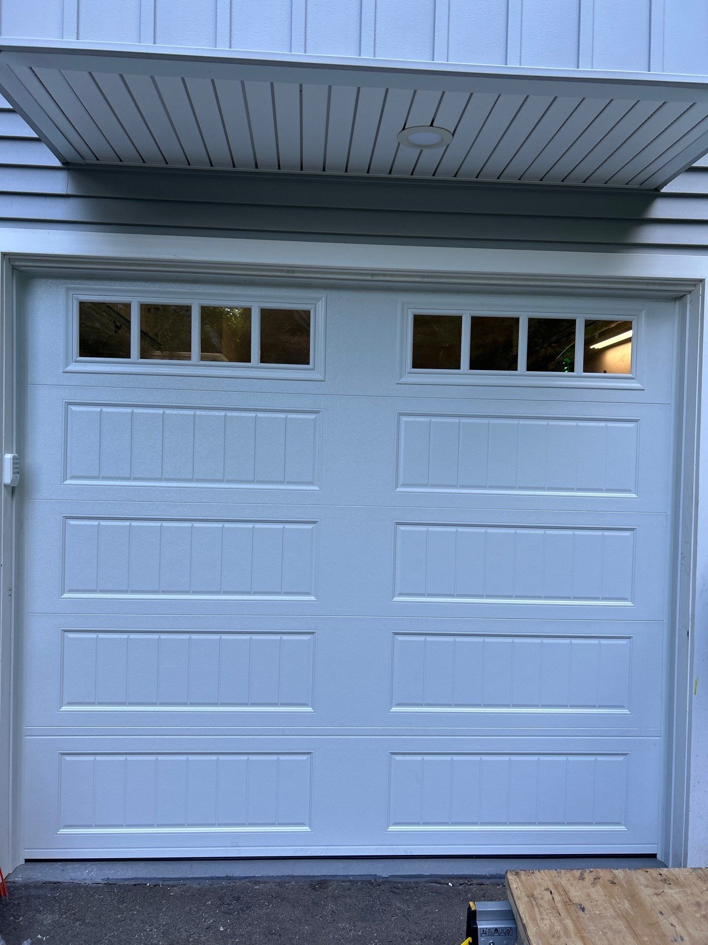 Garage Door Installation using Amarr Designer Choice door by DiGiorgi Roofing and Siding Inc