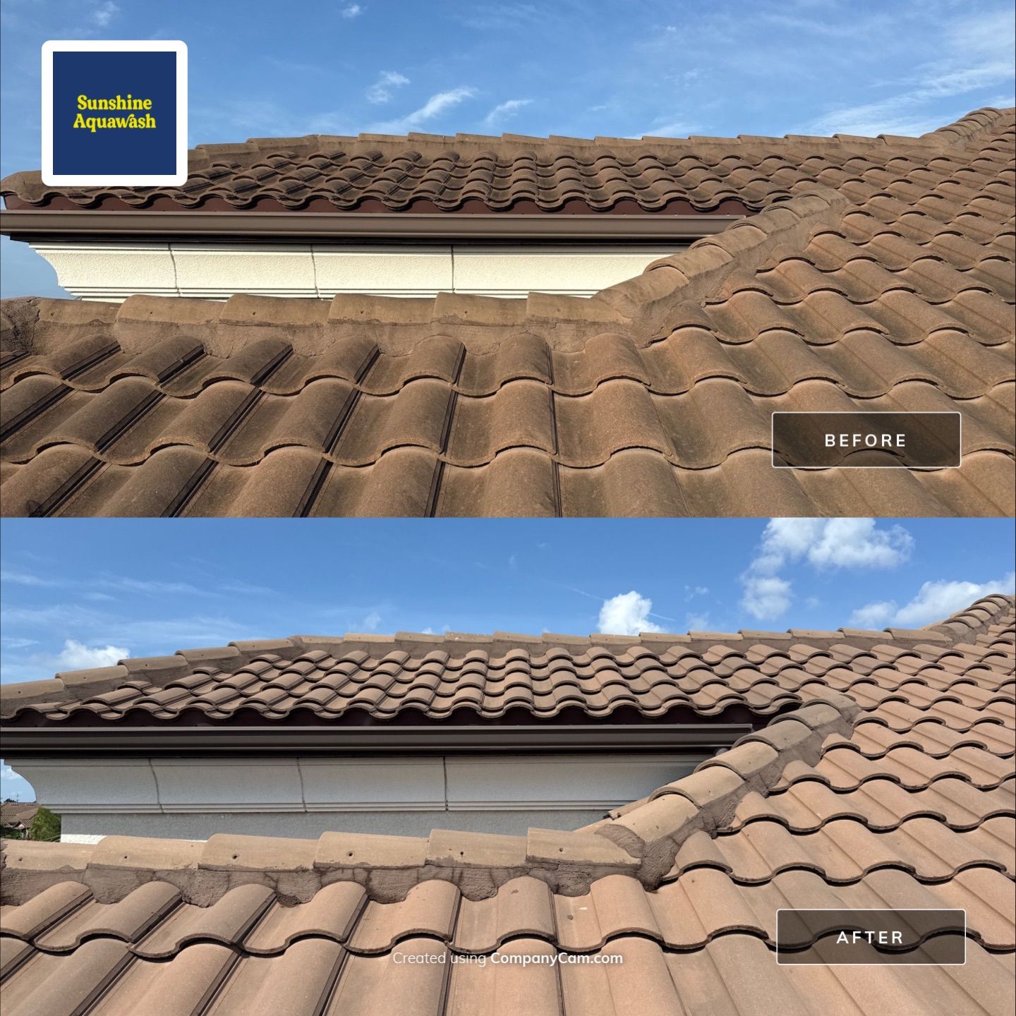 Soft Wash Roof Cleaning – Concrete Tile Roof | Artisan Lakes Esplanade, Palmetto, FL by Sunshine AquaWash