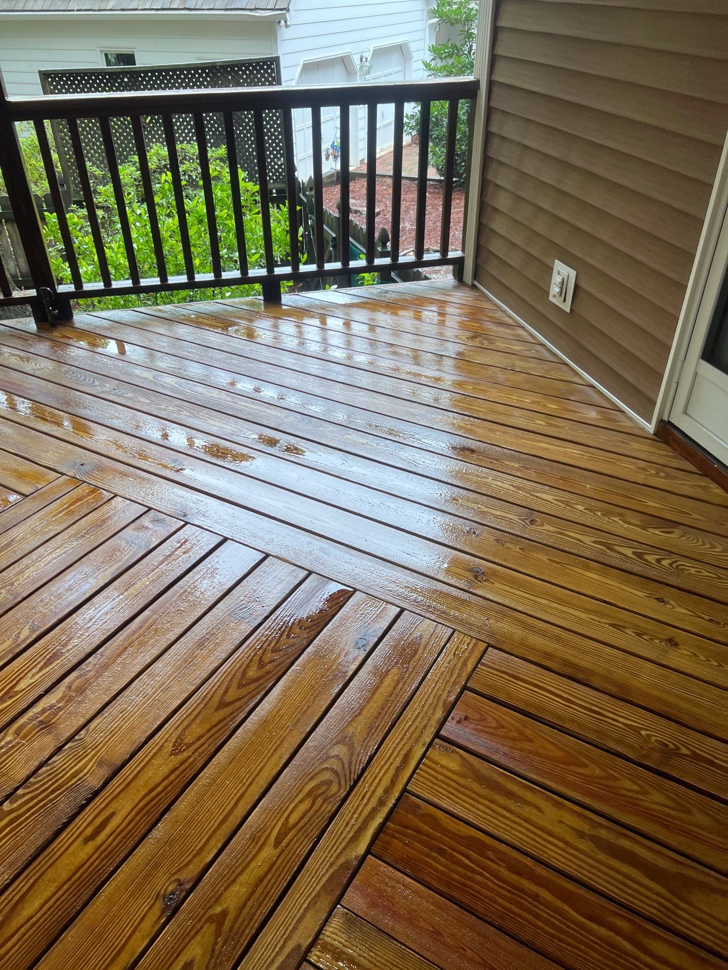 Stamped Concrete and Weathered Deck by DuraSeal
