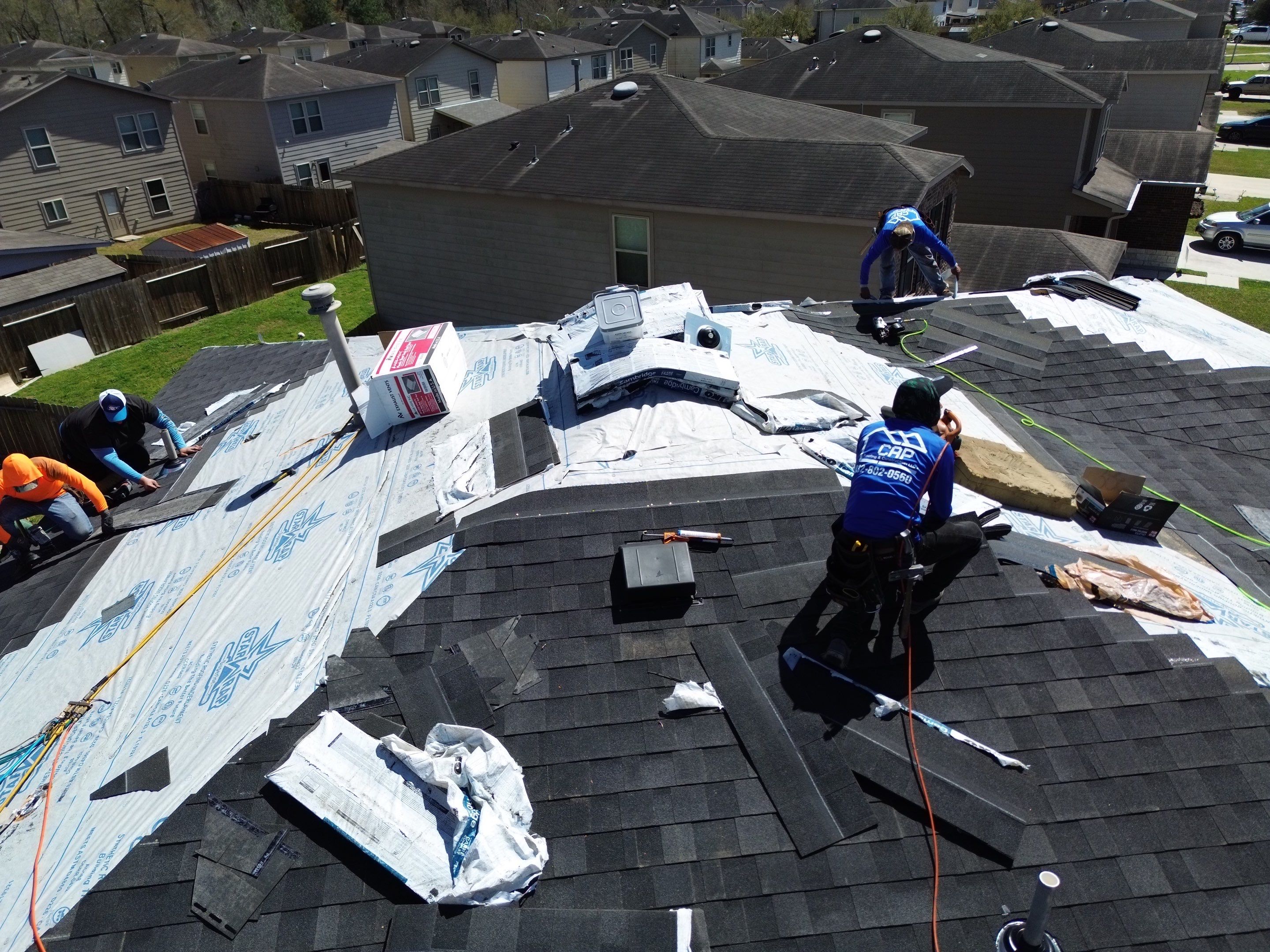 Roof Remplacement using IKO Cambridge Dual Black by CAP Roofing and Construction LLC
