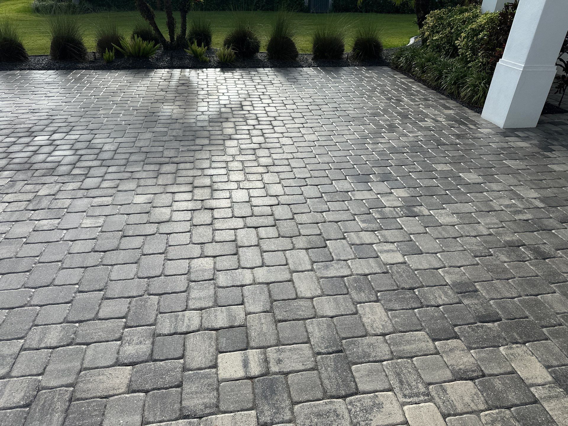 Paver Driveway, Sidewalk, and Culvert Cleaning in Winding River Community, Bradenton, FL by Sunshine AquaWash