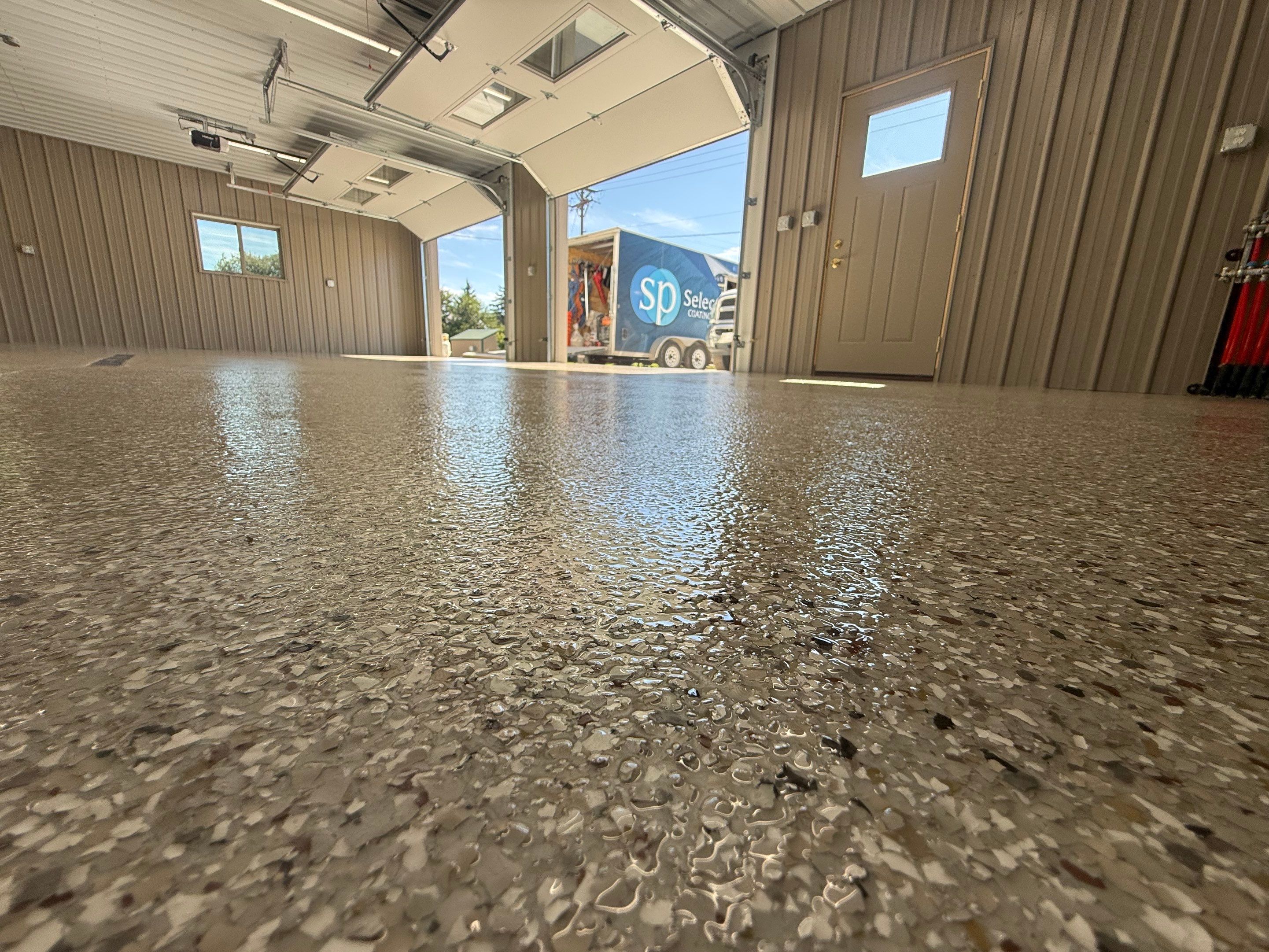 Creekbed Flake Coating in Woonsocket, SD by Select Painting, Coatings & Garage Cabinets