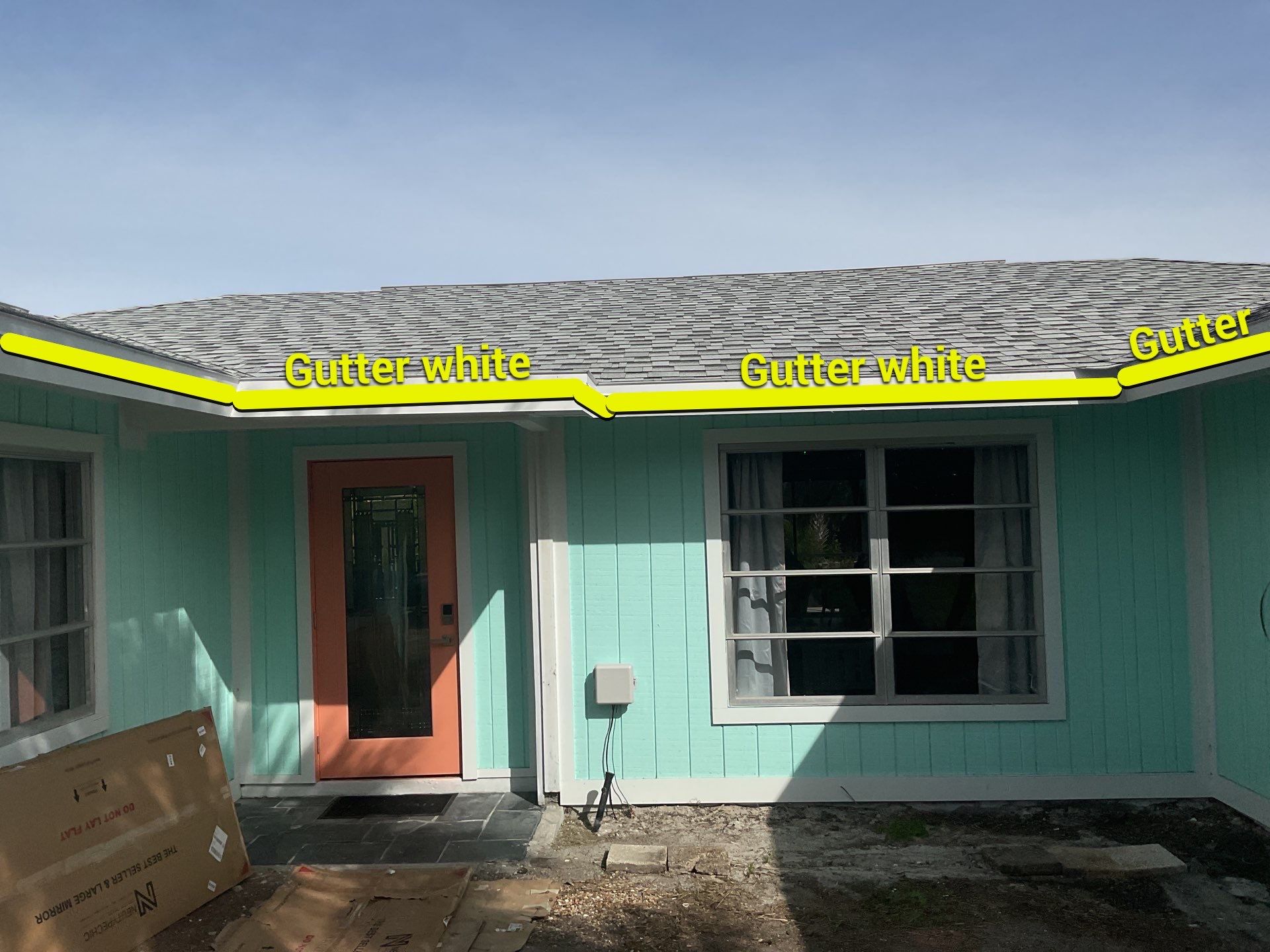 White Seamless Gutters Installation in Sanibel FL by Gutter Professors