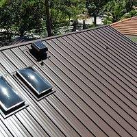 24ga 1.5" Mechanical Seam Mansard Brown by Total Roofing System The Metal Roof Experts
