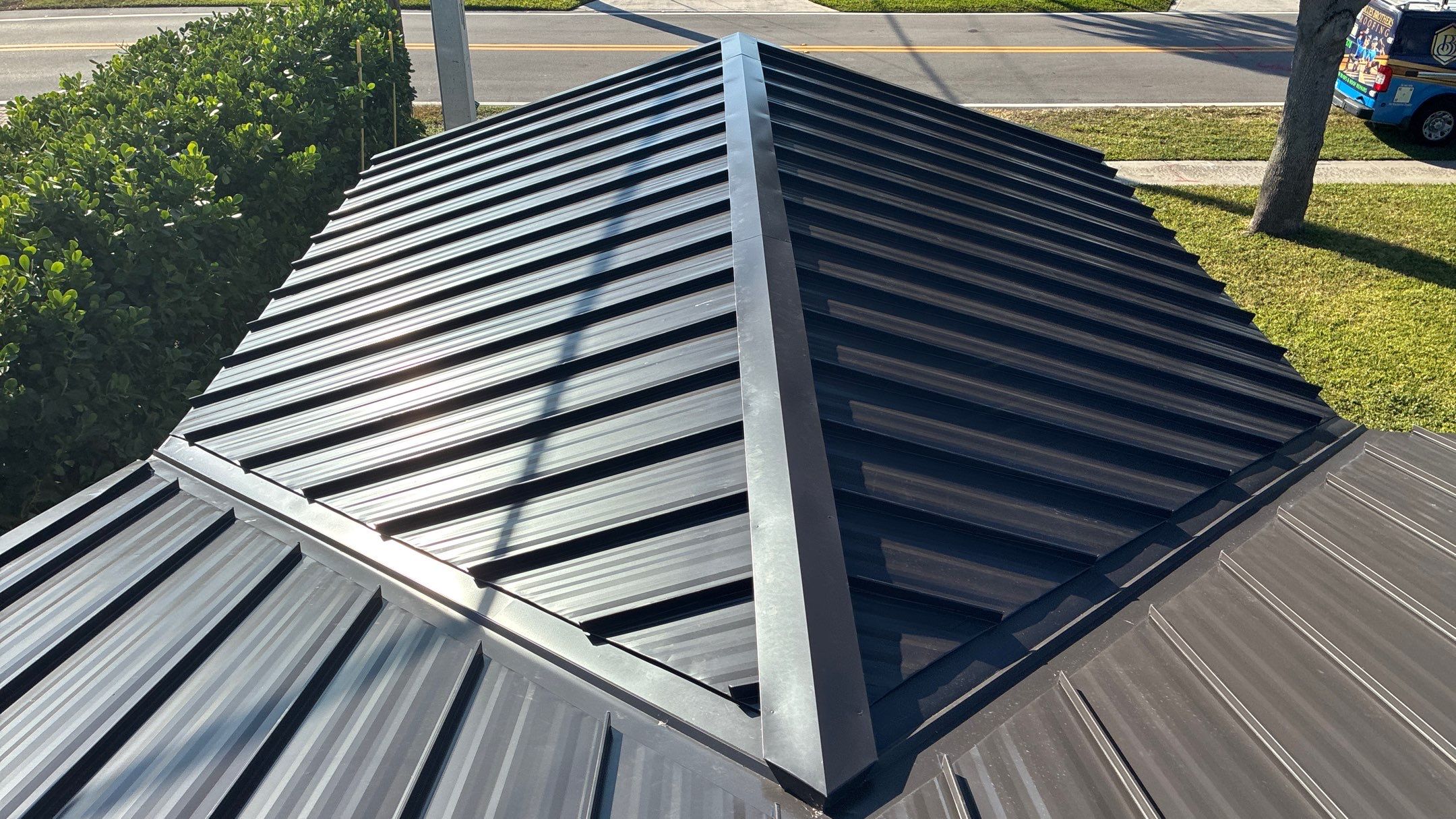 Residential Roofing Installation using 1" Nail strip metal roof by BLUES BROTHERS ROOFING
