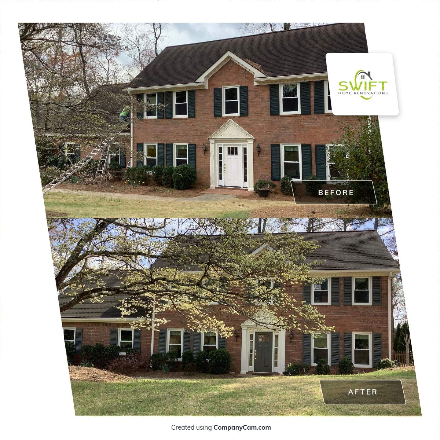 Colonial Home Exterior Painting and Trim Refresh in Marietta by Swift Home Renovations