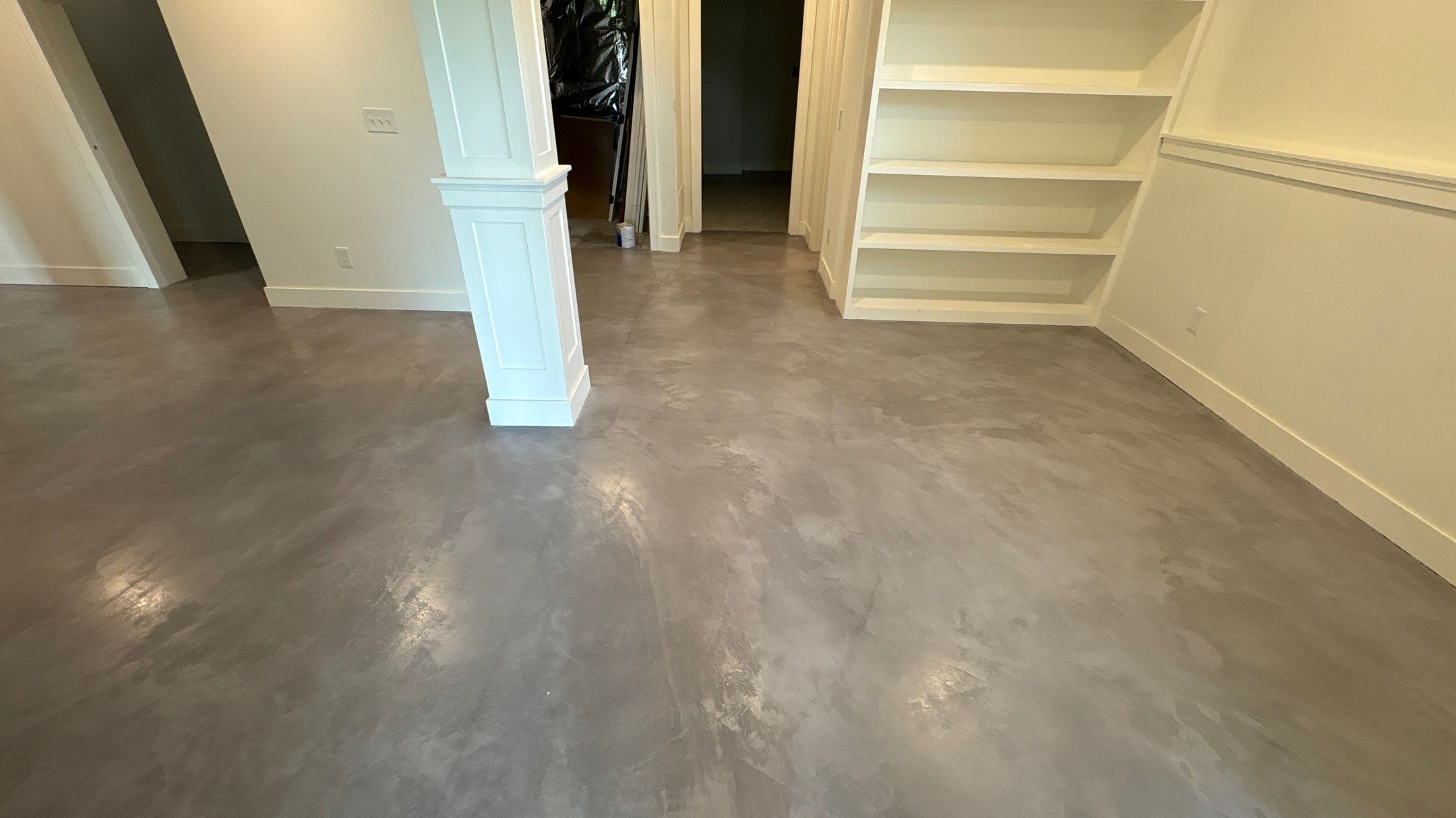 Basement Floor Overlay - Lawrence, KS by Big Red Decorative Concrete, LLC