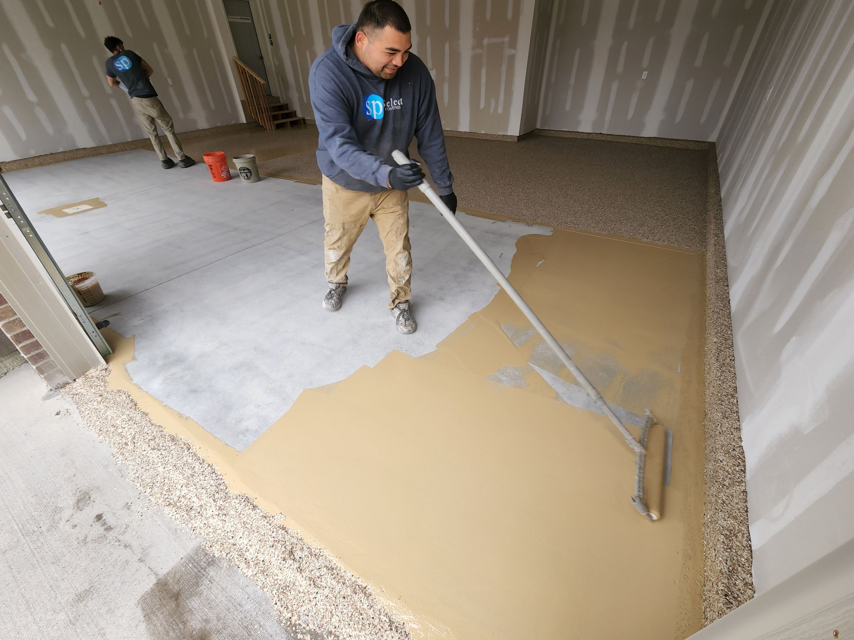 Garage using Mediterranean by Select Painting, Coatings & Garage Cabinets