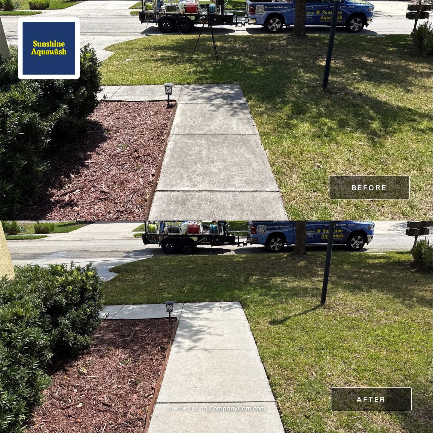 Driveway & Rear Wall Soft Wash | Lexington Community | Parrish, FL | Sunshine AquaWash by Sunshine AquaWash