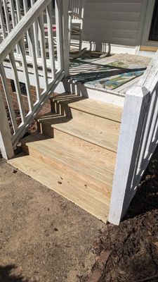 Pressure-Treated Wood Stair Replacement and Trim Work in Willow Spring