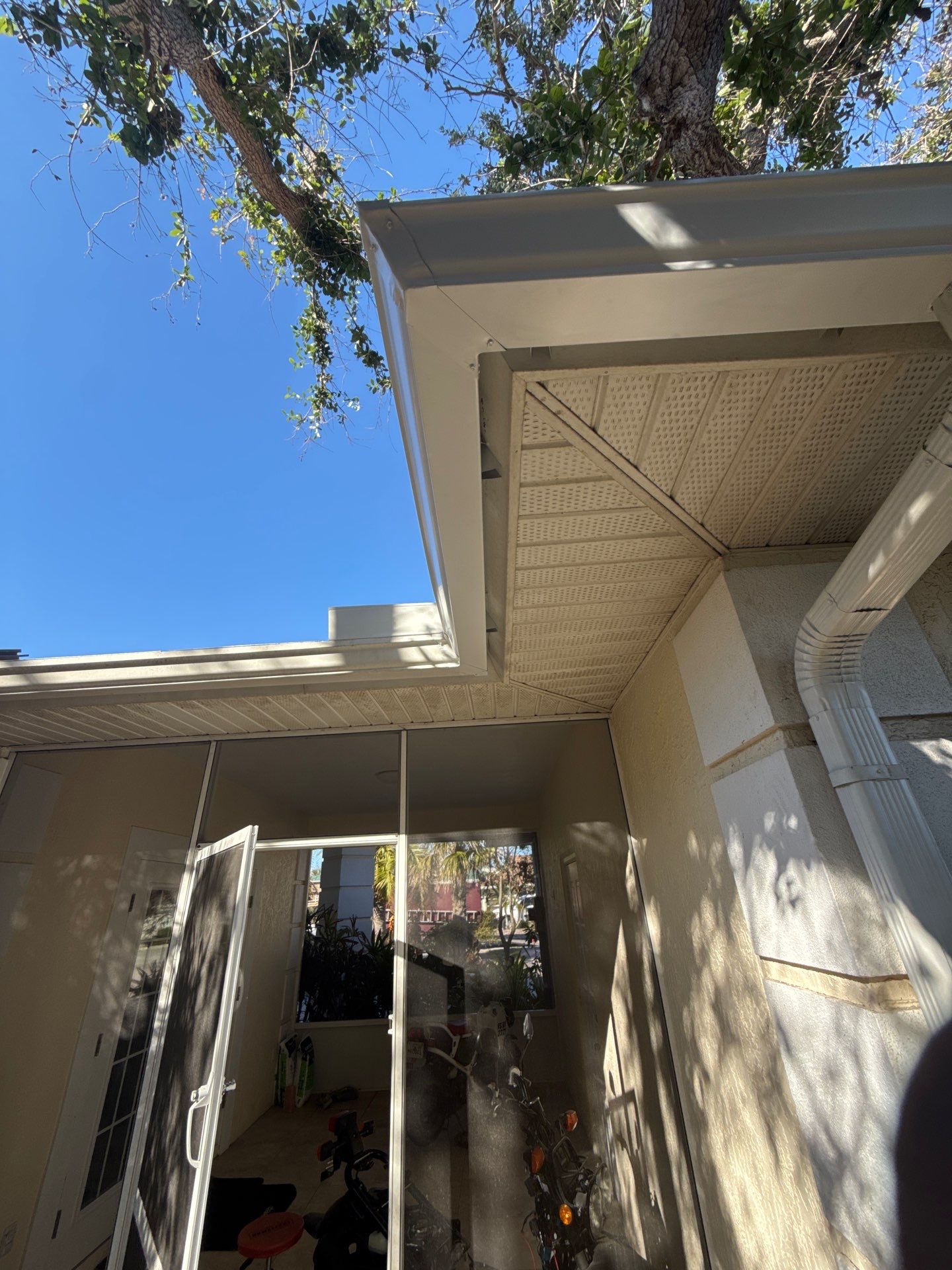 White K-Style Seamless Gutters in Sarasota FL by Gutter Professors