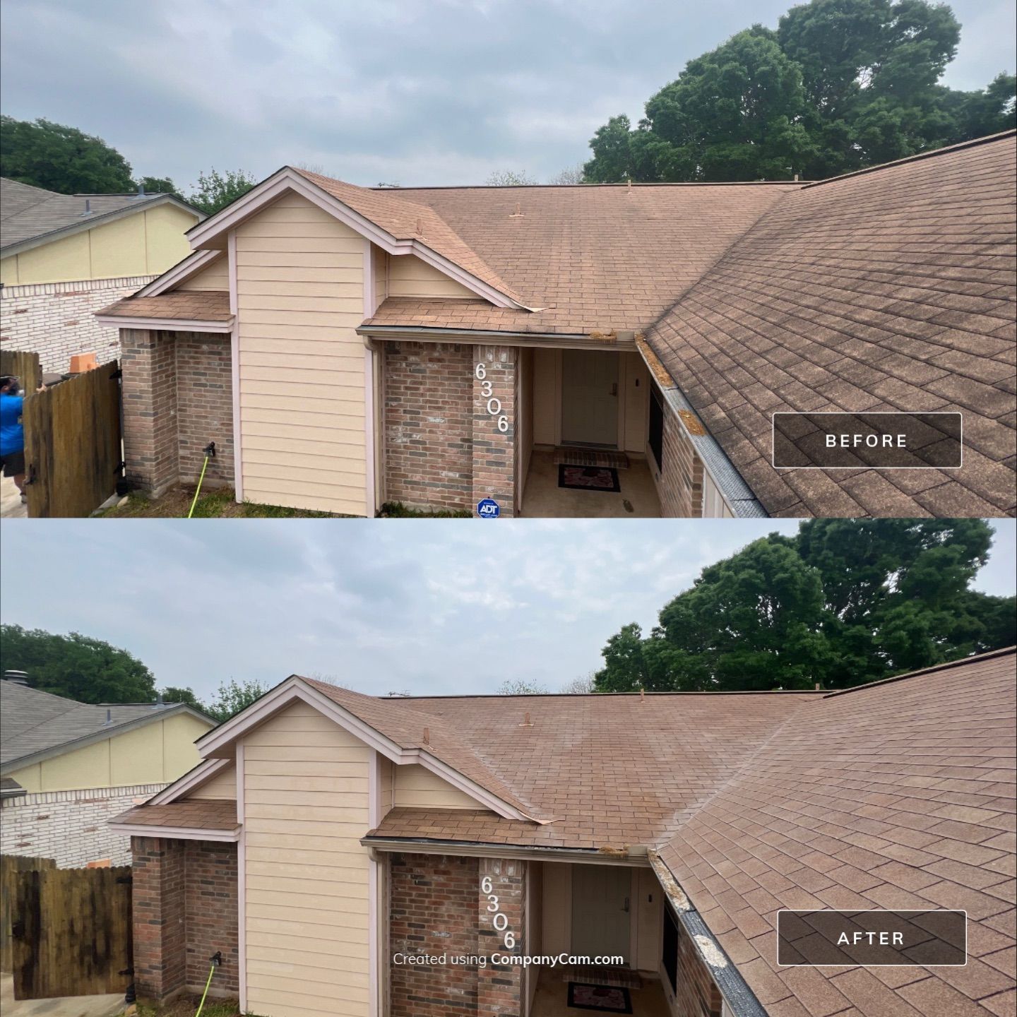 Shingle Roof Wash Project in San Antonio by Bright Choice