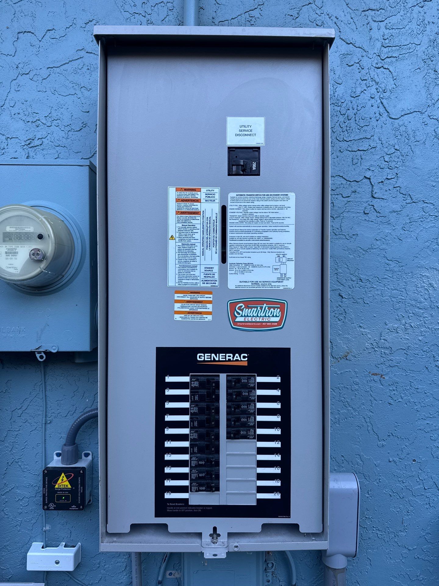 Generac 26kW Whole Home Standby Generator and 200A Automatic Transfer Switch by Smartron Electric