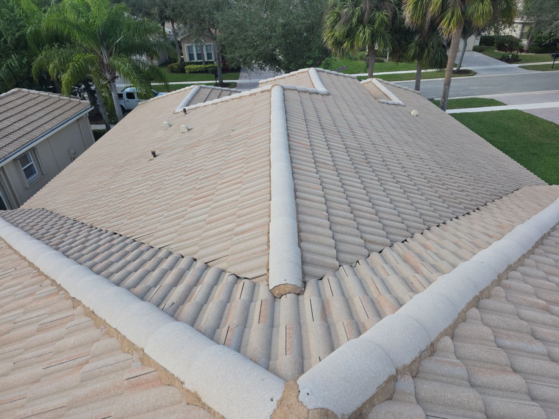 Full Concrete S-Tile Roof Replacement and Deck Repair in Wellington by Aastro Roofing