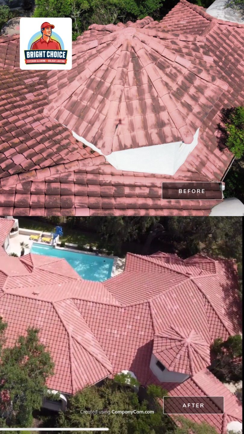 Tile Roof Wash Project in San Antonio by Bright Choice