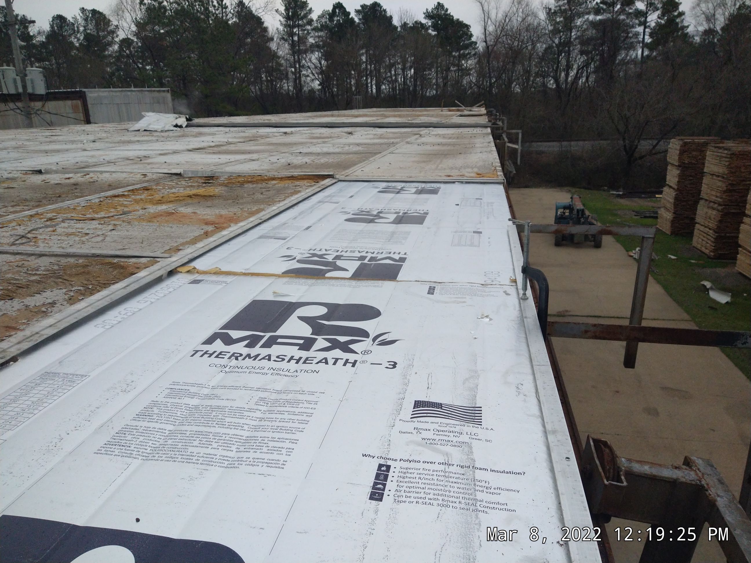 Commercial Roofing Installation using Aluminum Roofing panels by Hostetler Roofing