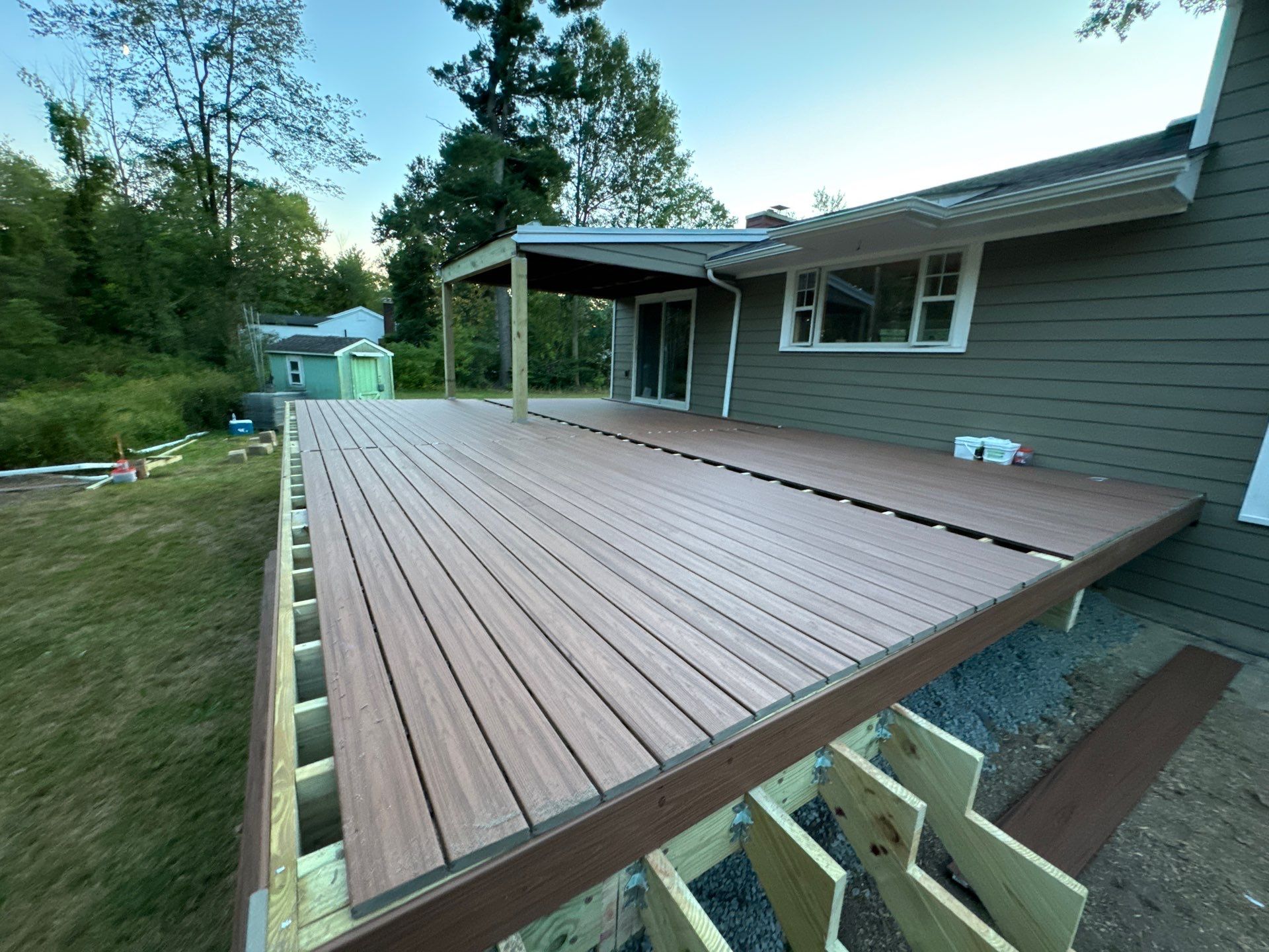 New Deck using Trex Tiki Torch  by deck guardian