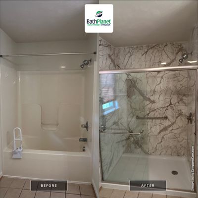 Tub to Shower with Tuscany