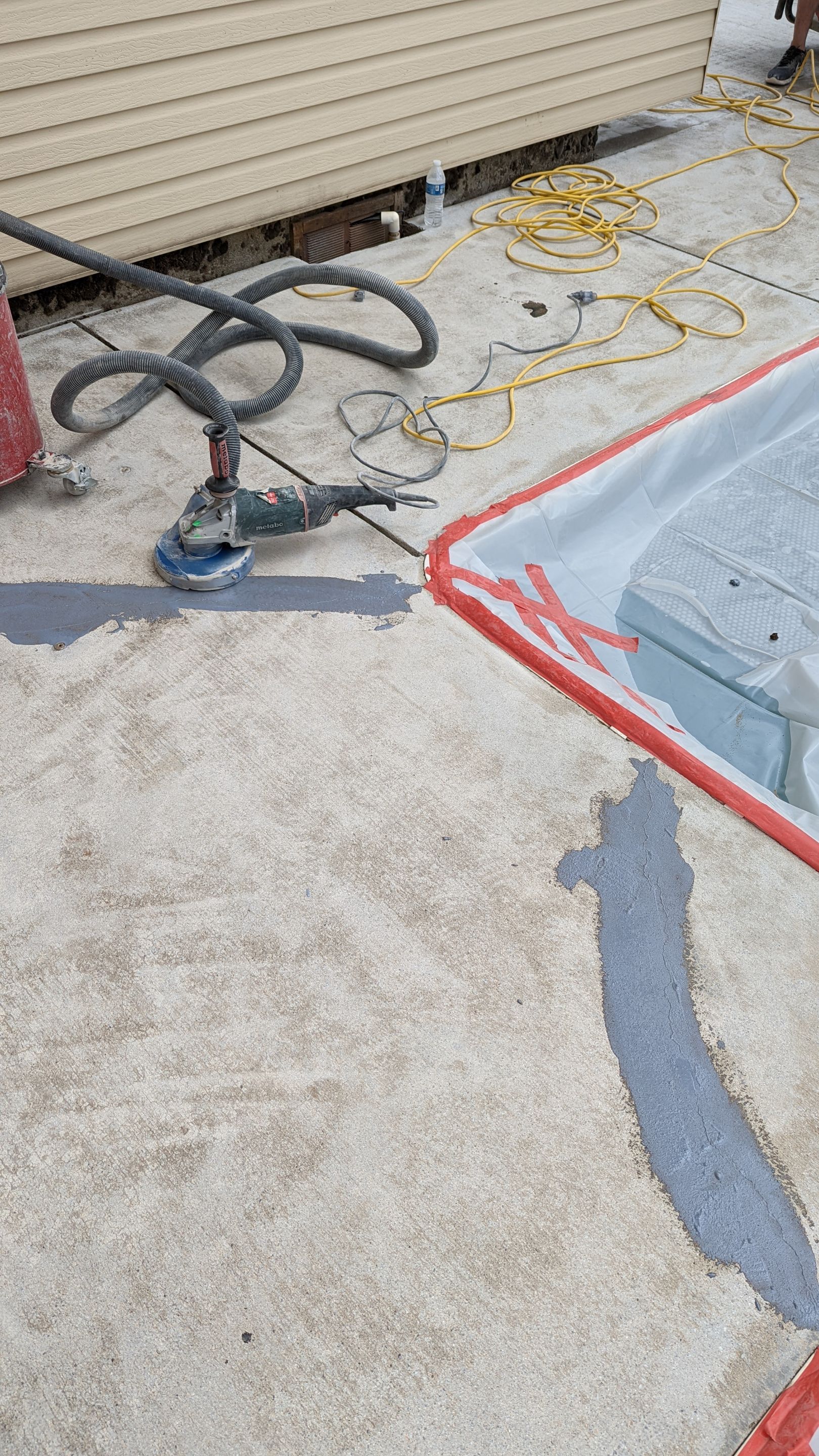 Garage Transformation using Domino for Garage and Pecan for Pool Deck by Croc Coatings, LLC