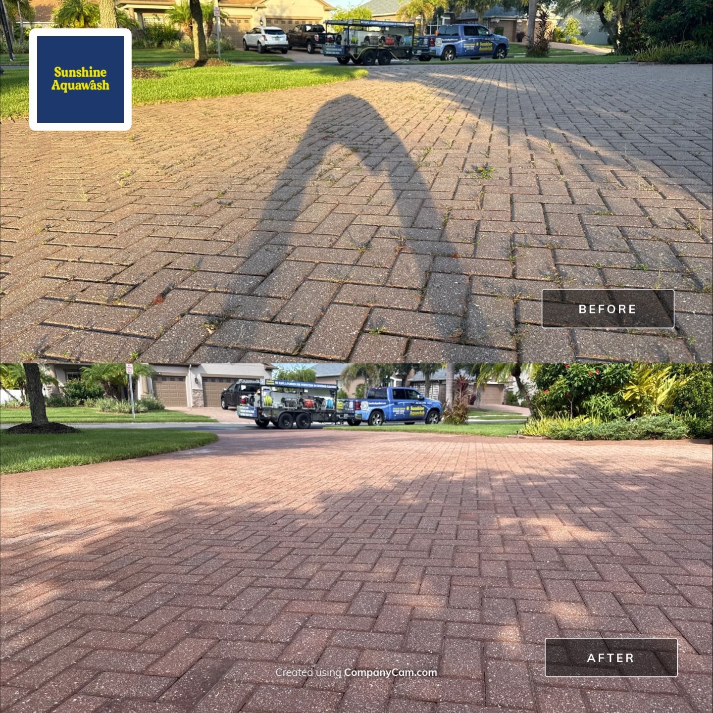 Paver Driveway & Sidewalk Cleaning – Oakleaf Hammock, Ellenton, FL by Sunshine AquaWash