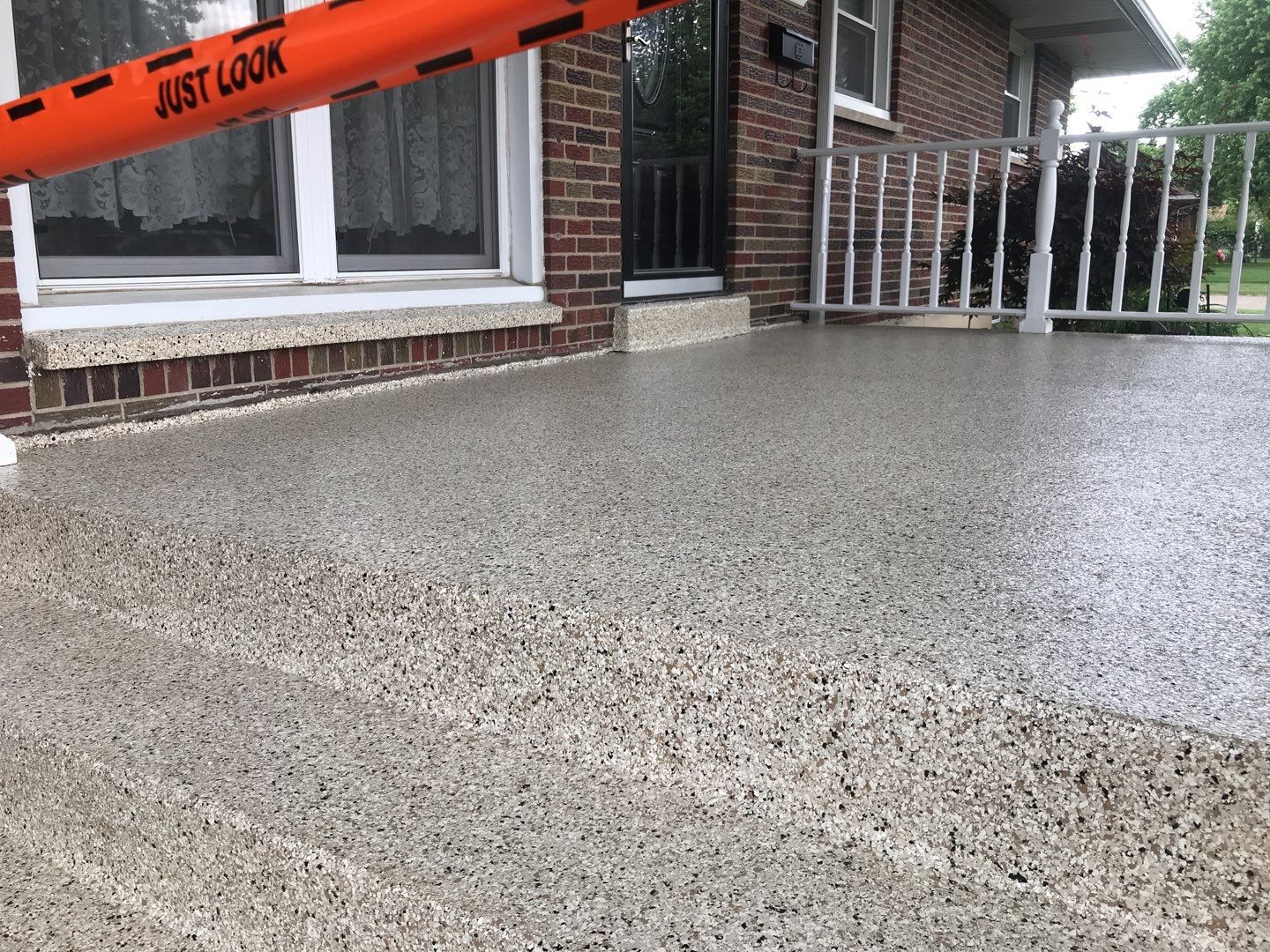 Garage Floor and Patio using Driftwood by Your1DayFloor.com