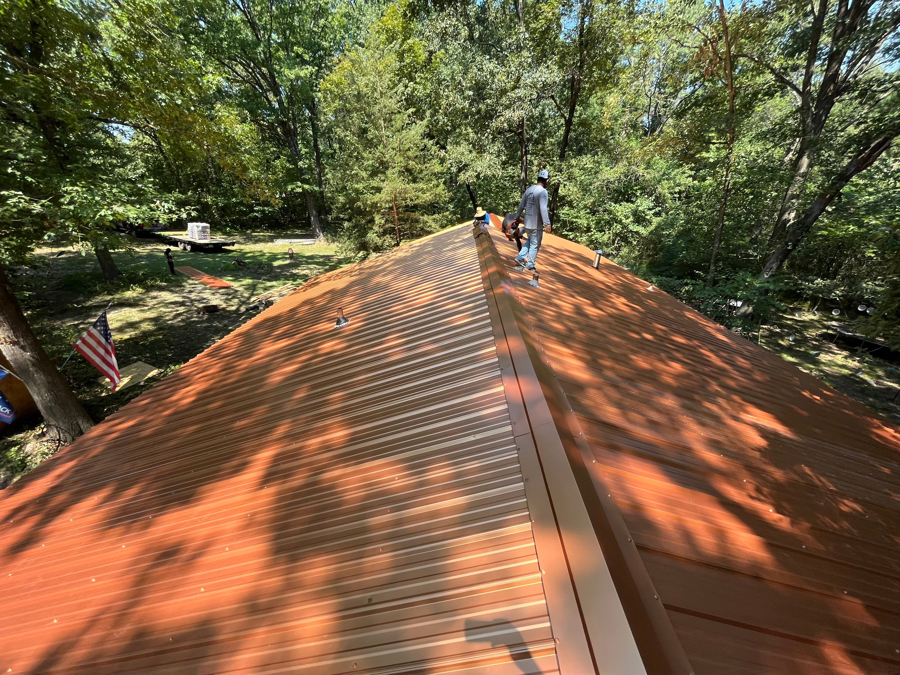 Residential Metal Roof Replacement using Reed's Metals: 29 GA. Colored Residential Panel by Hostetler Roofing