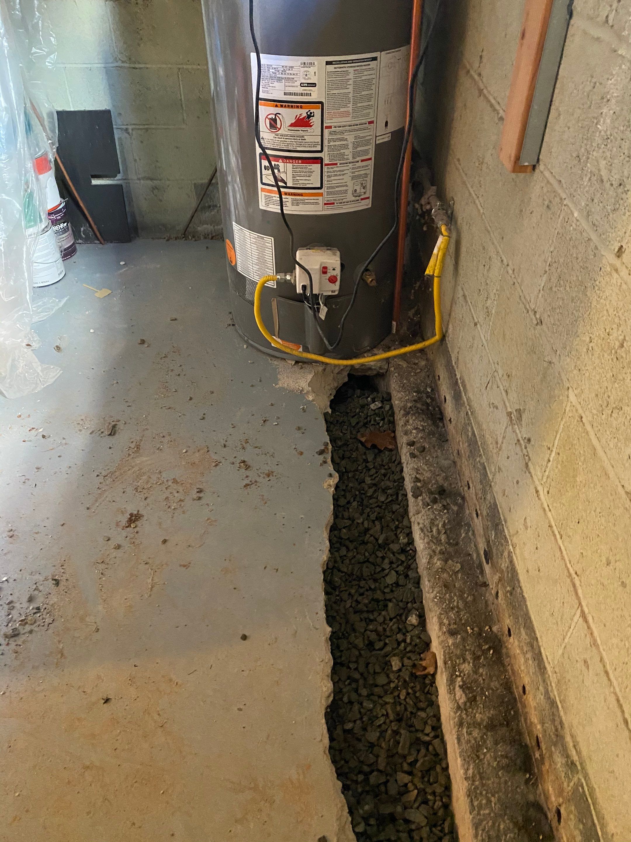 Interior French Drain Job in Cranford, NJ by Pure Service Pro, LLC 