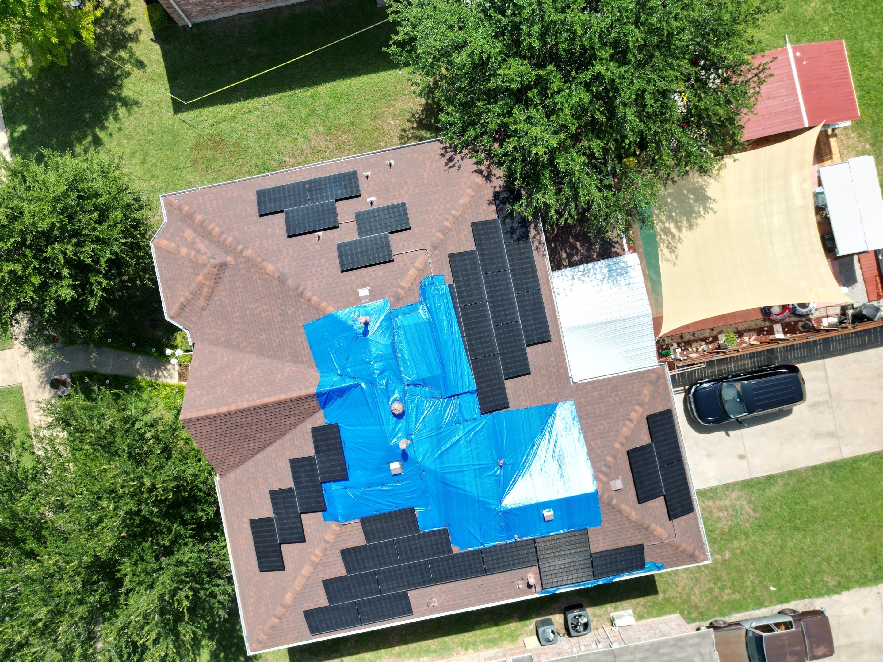 Tarps Dallas  using TARP BLUE by V General Contractors 