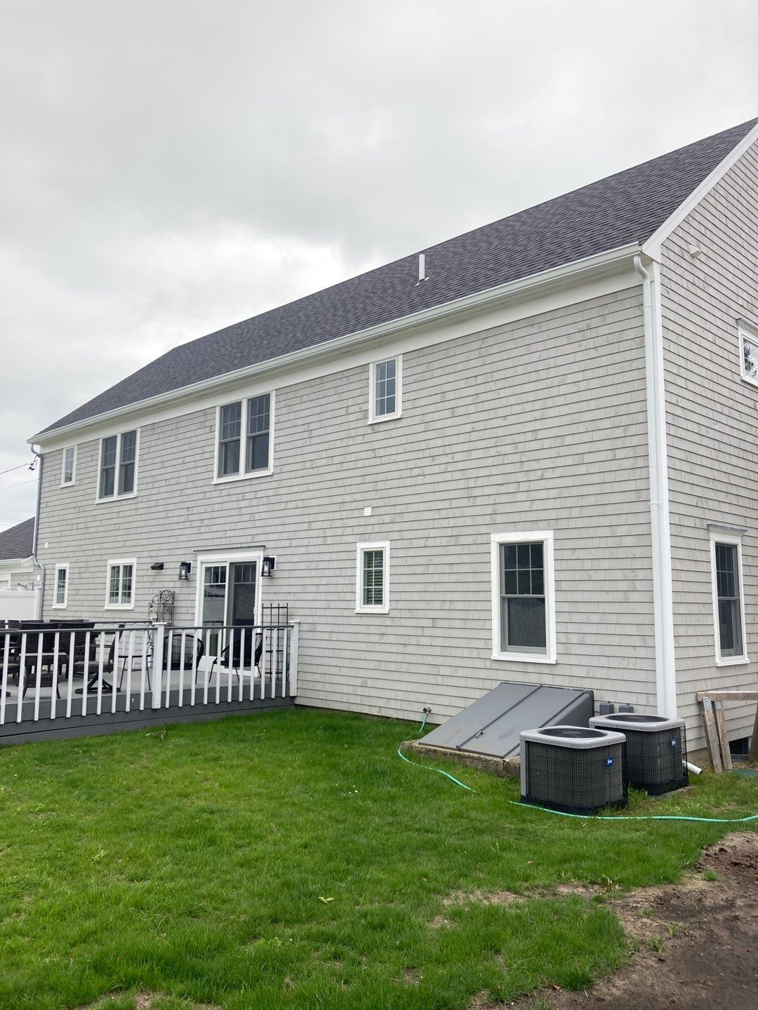 6" K-Style Aluminum Gutter Installed with 3" Round Smooth Downspouts in South Yarmouth, MA by Gutter Pro Enterprises