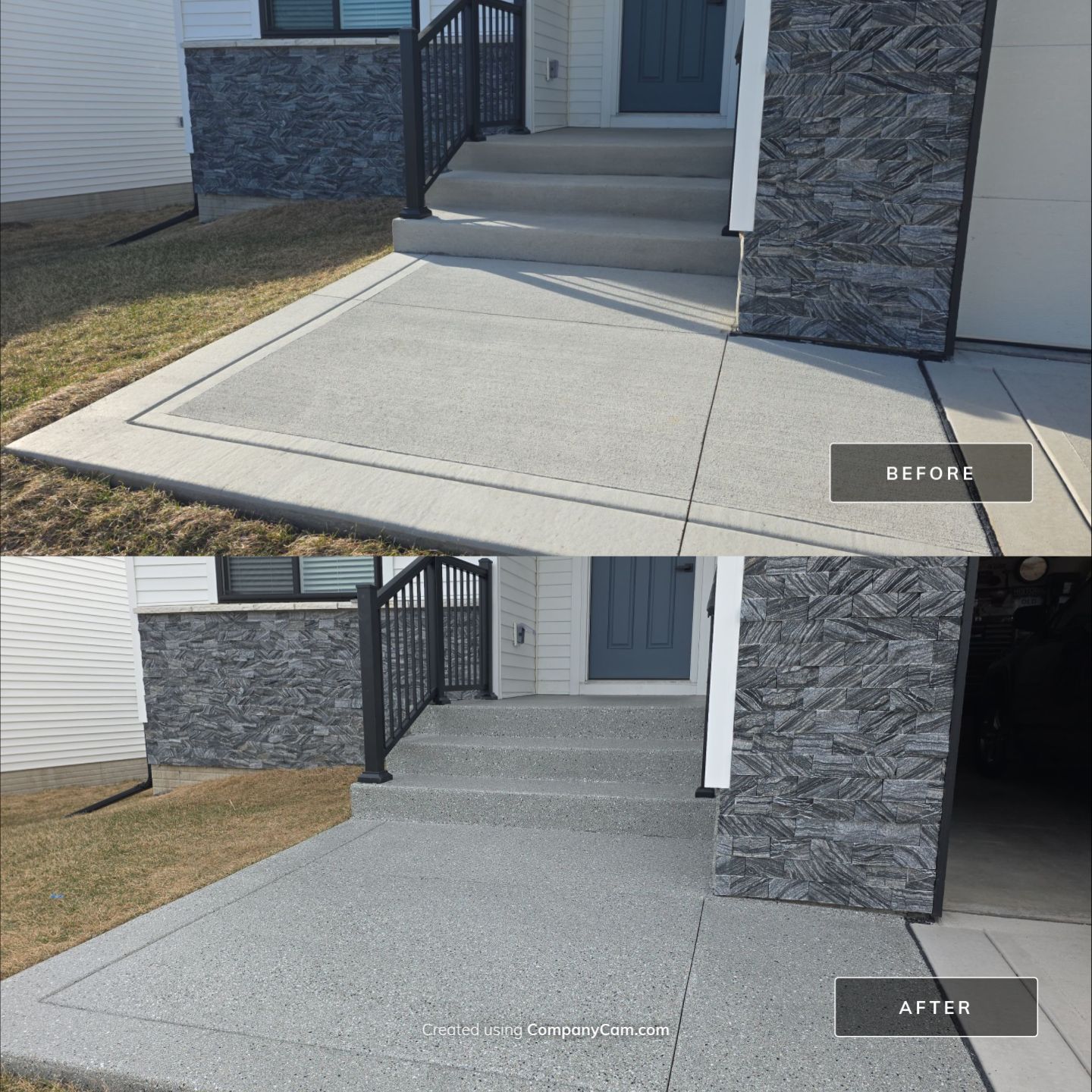 New Patio Upgrade! Transform Boring Patio Concrete To Curbside Appeal by Revival Concrete Coatings