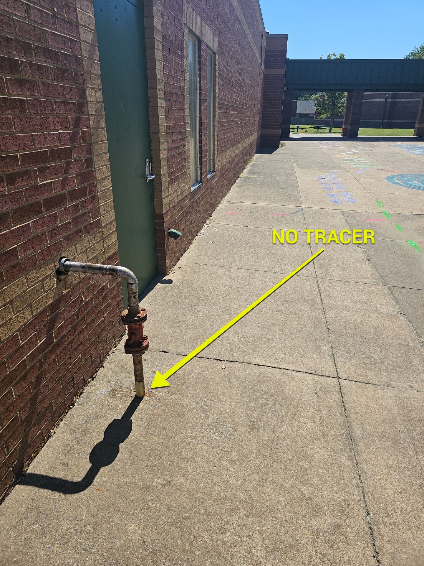 Utility Locating at a school for fence install by Alsip Locating Service, LLC