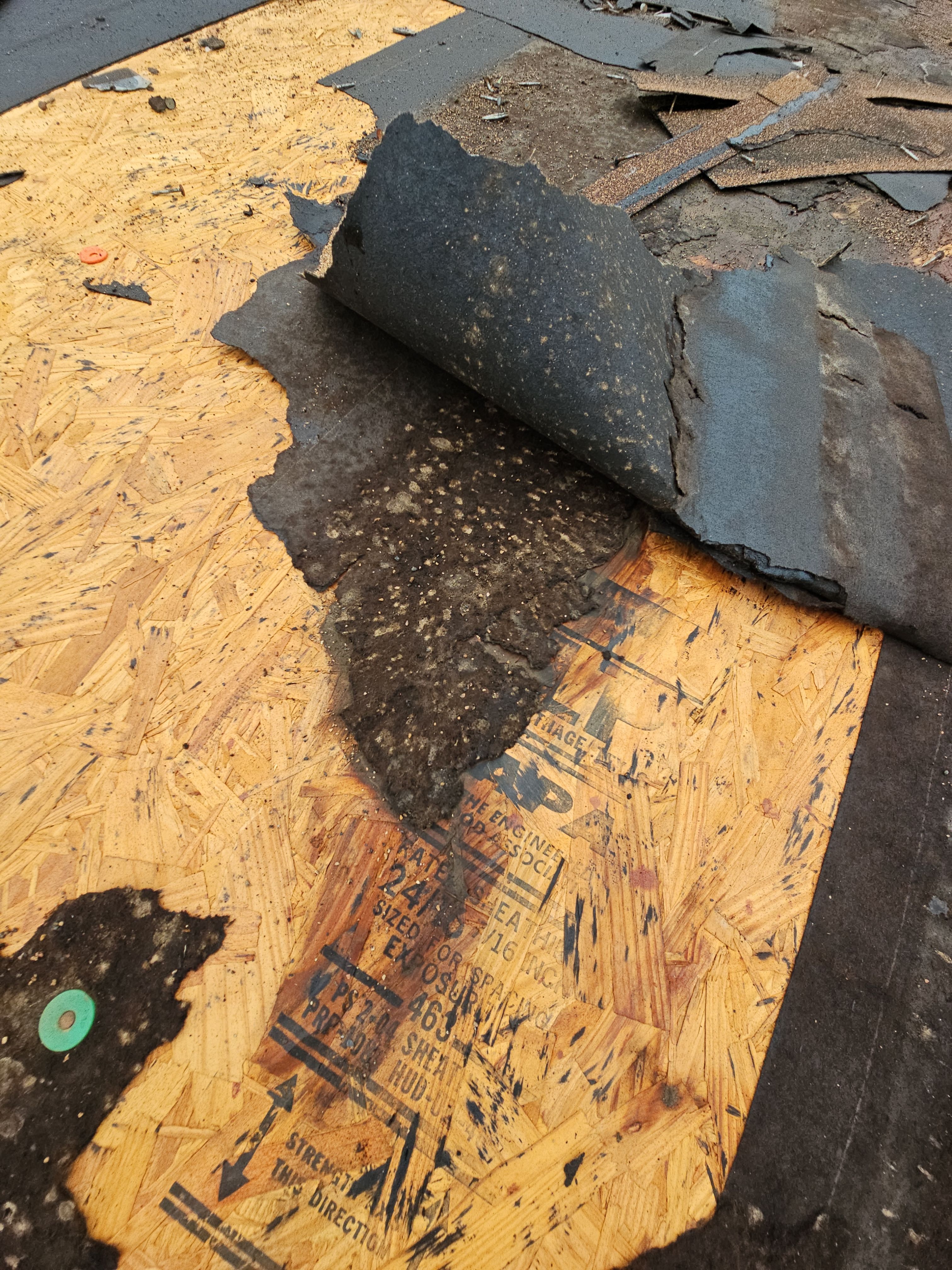 "Full Roof Replacement Due to Hail and Water Damage – Before & After" by road roofing llc