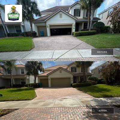 Barrel Tile Roof & Paver Driveway Cleaning