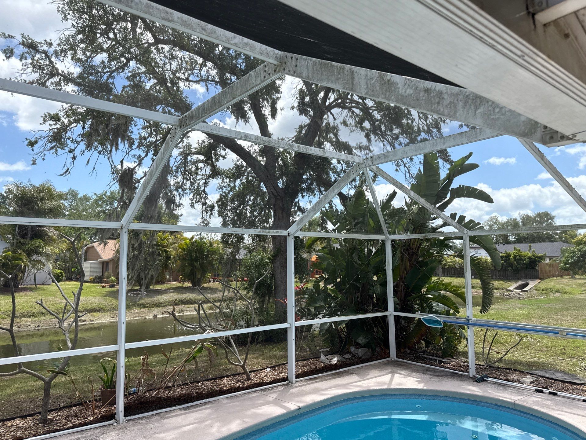 Pool Cage & Painted Pool Deck Cleaning in Sarasota, FL | Soft Wash by Sunshine AquaWash