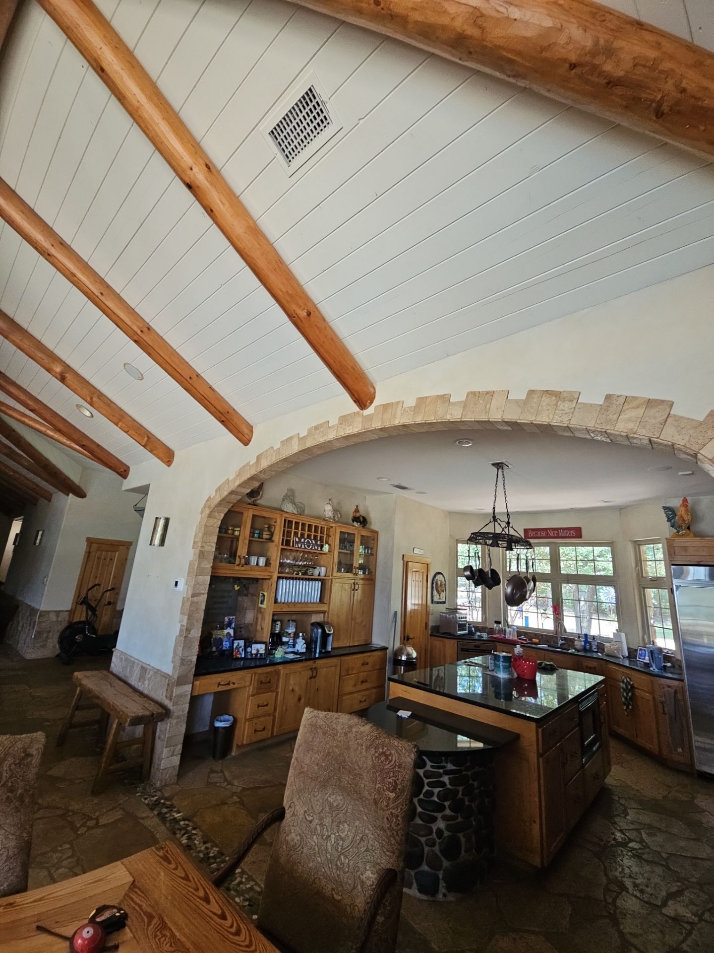 Log Cabin Ceiling Painting by Paintegrity, LLC