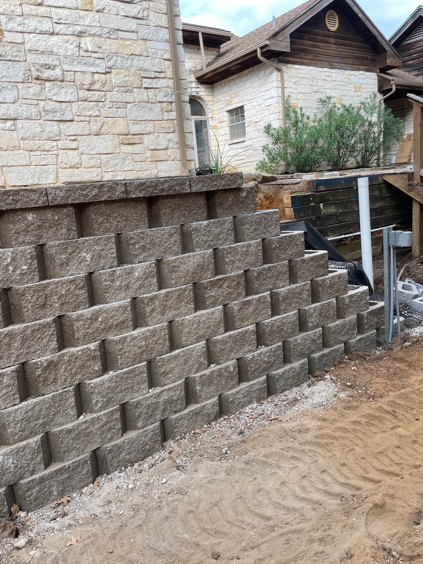 In Progress Retaining Wall Project by Peterson’s