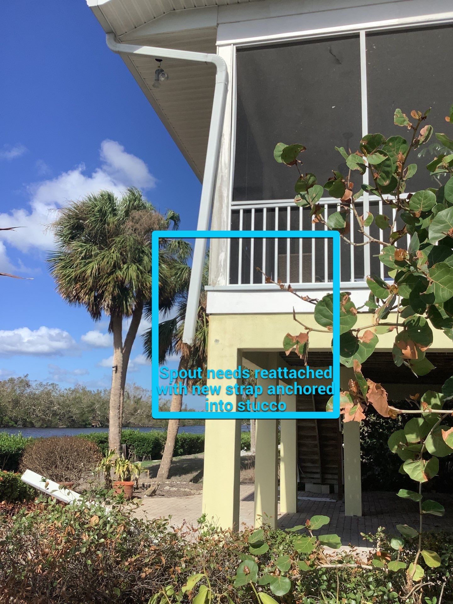 White Gutters with Matching Downspouts in Sarasota FL by Gutter Professors