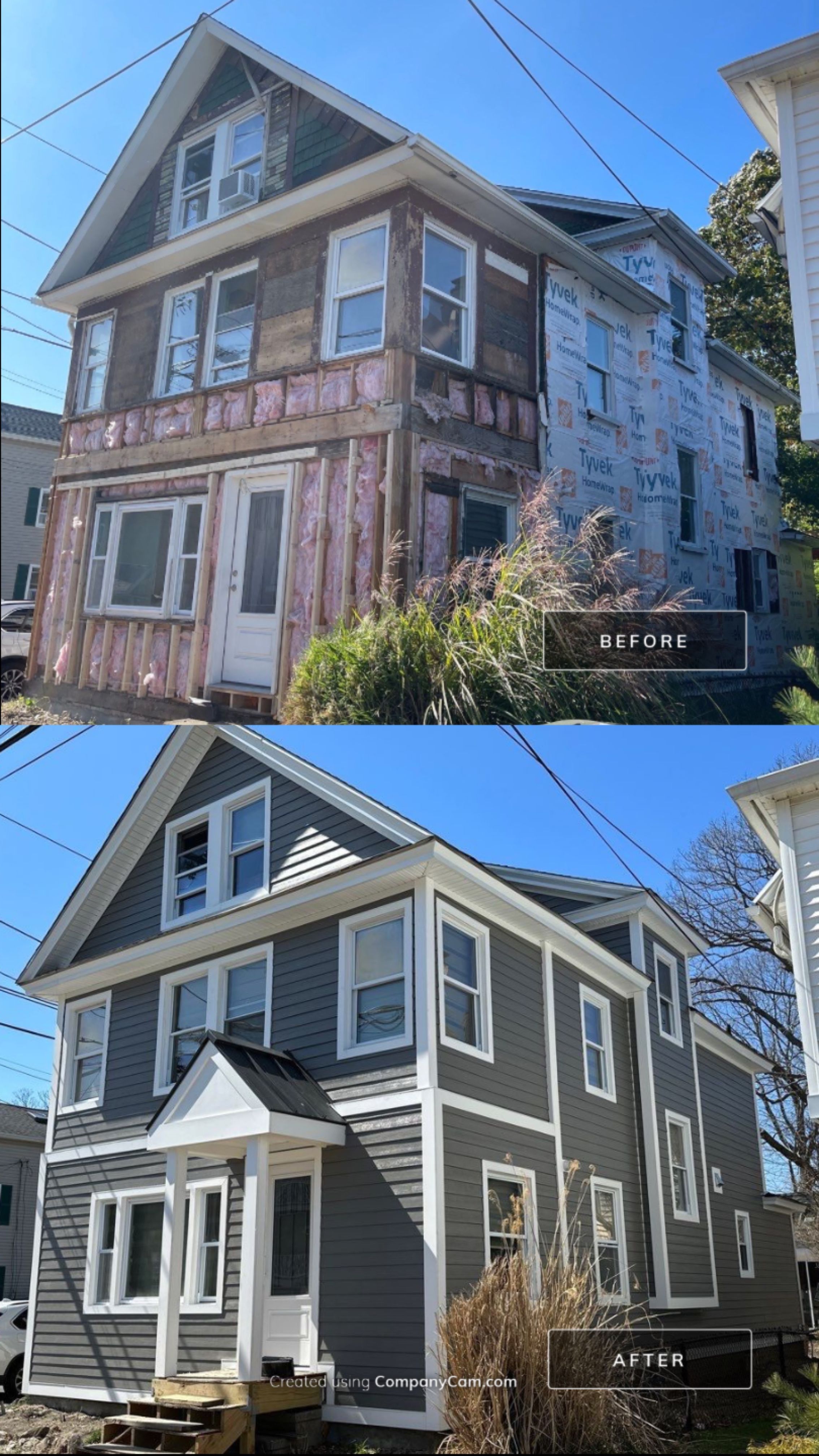 Siding Installation using Hardie Plank Aged Pewter by A Plus Exterior