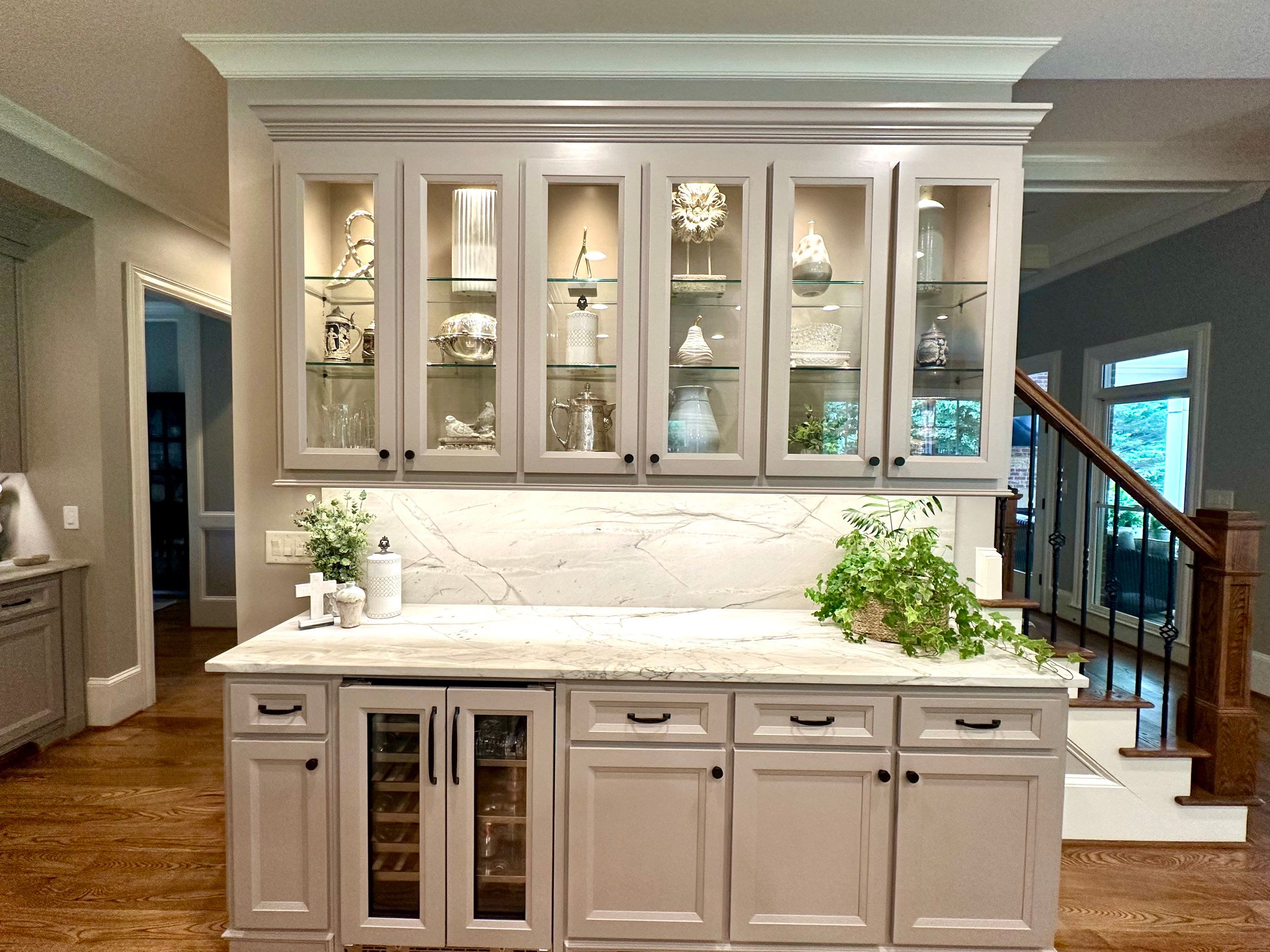Cabinet Transformation – Kitchen & Living Room by Atlanta's Paint Doctor