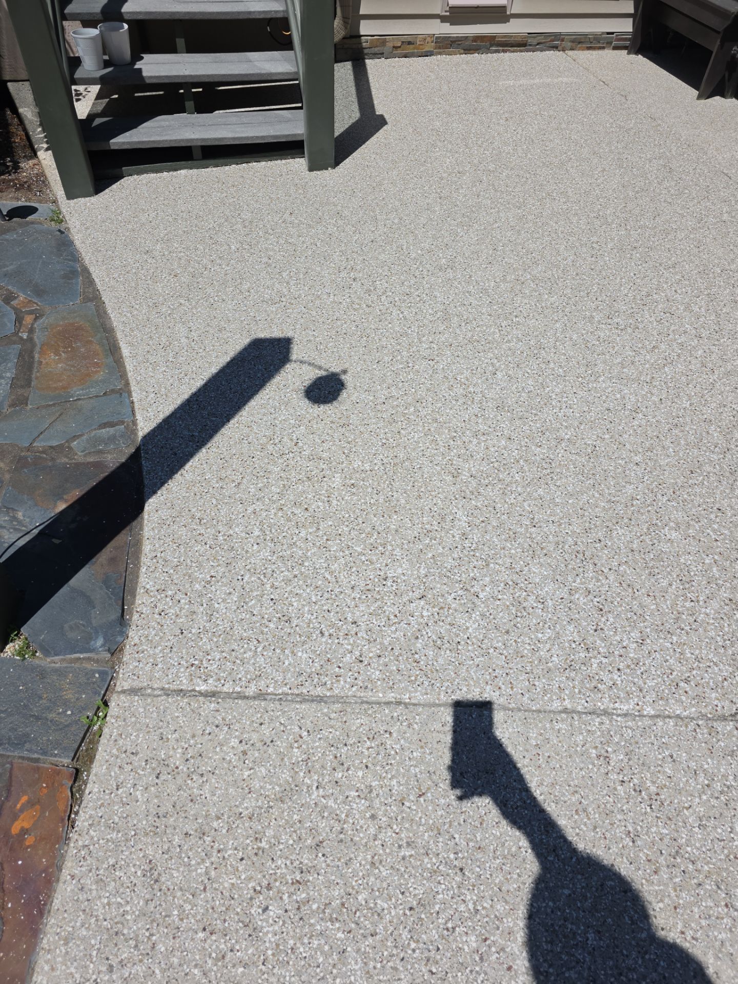 Patio Transformation using Pebble Beach by Croc Coatings, LLC