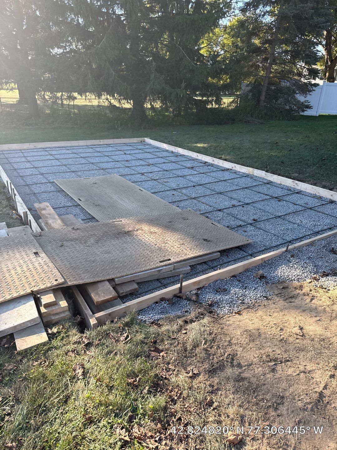 Broom finished concrete pad and steps  by NG Masonry & Construction LLC