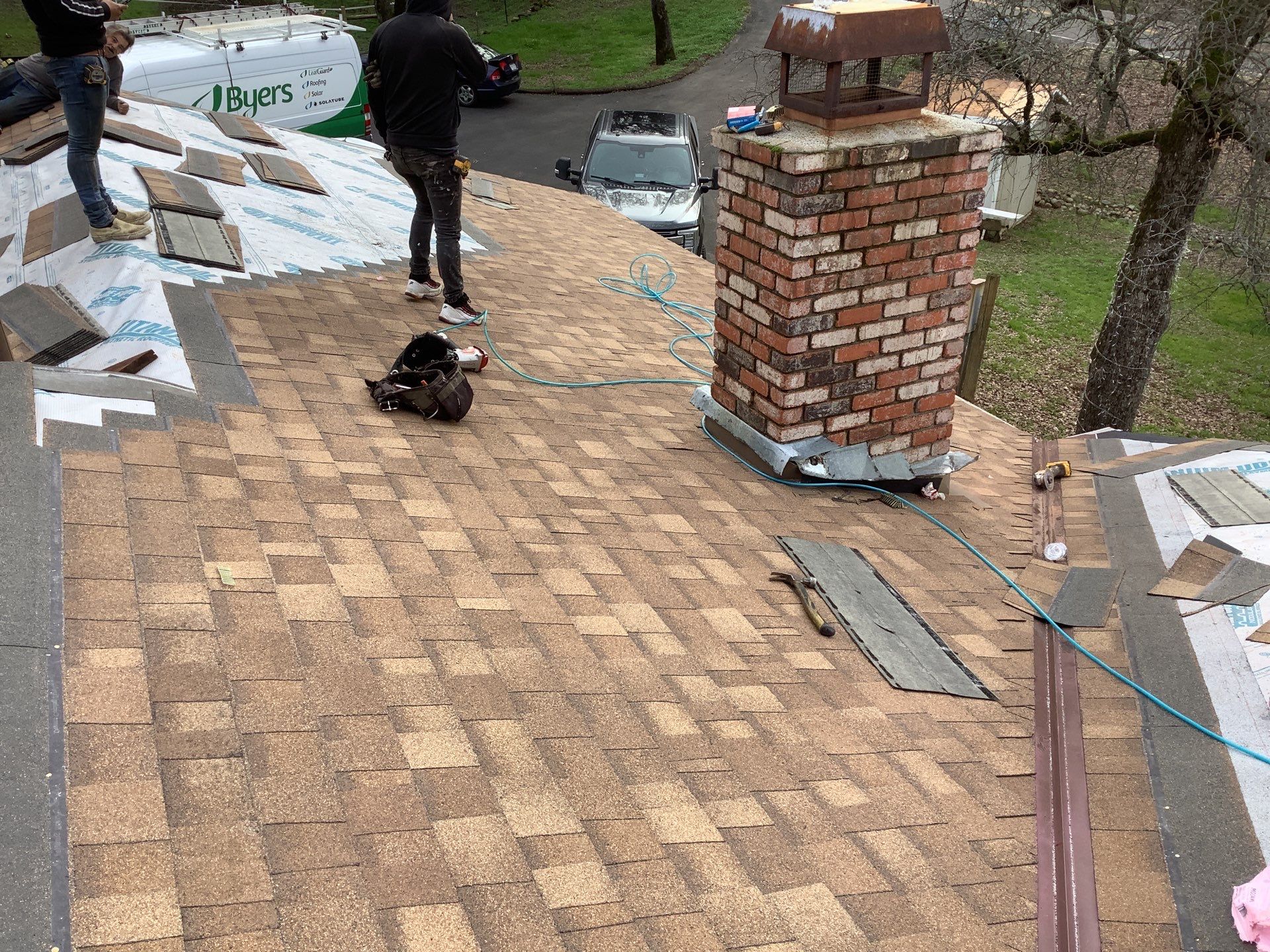Residential Roofing Installation using Owens Corning Roofing Shingles by Byers Enterprises 