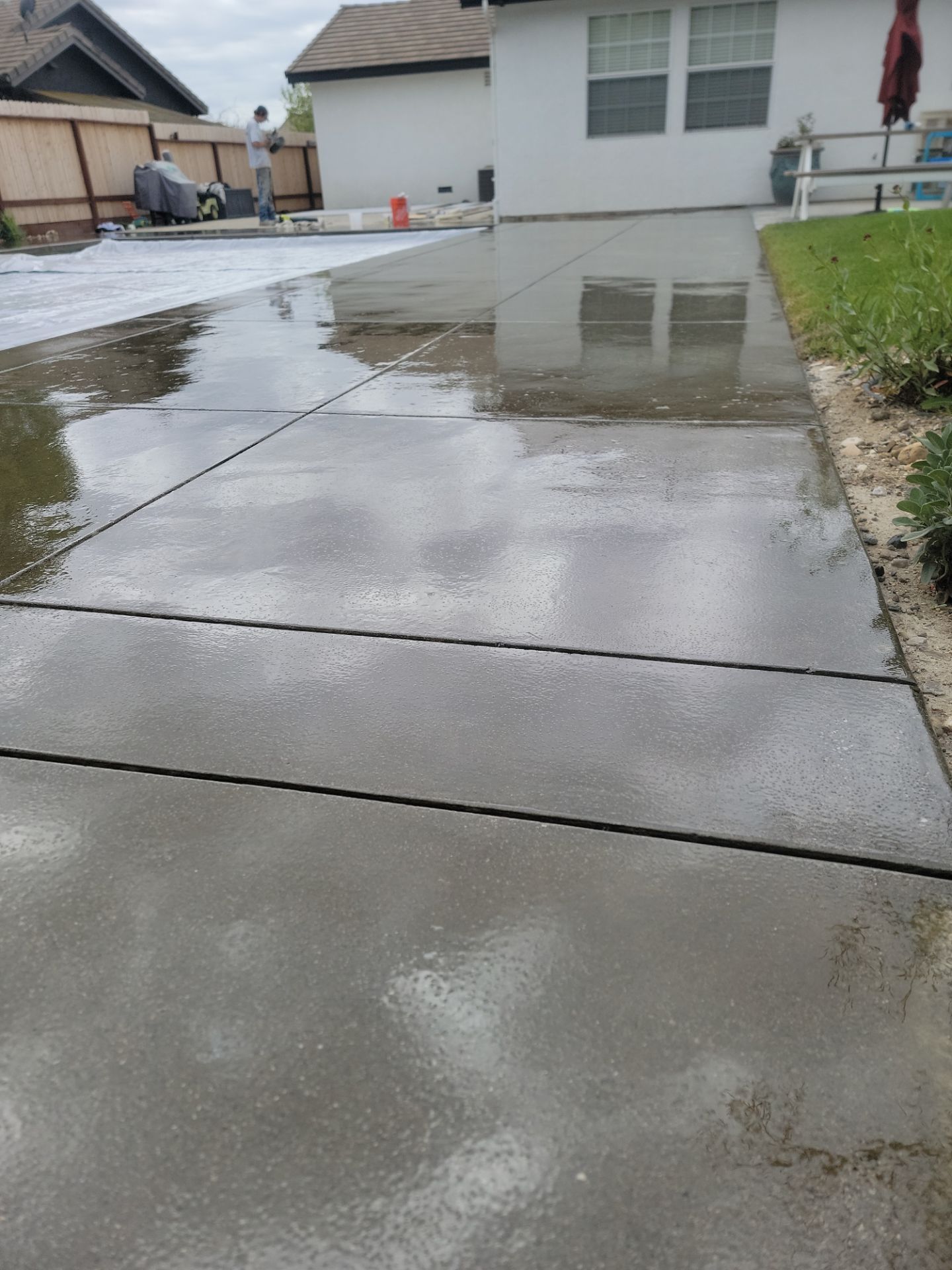 Polyurea Concrete Coating for Templeton Pool Deck and Front Porch by MGP Coatings