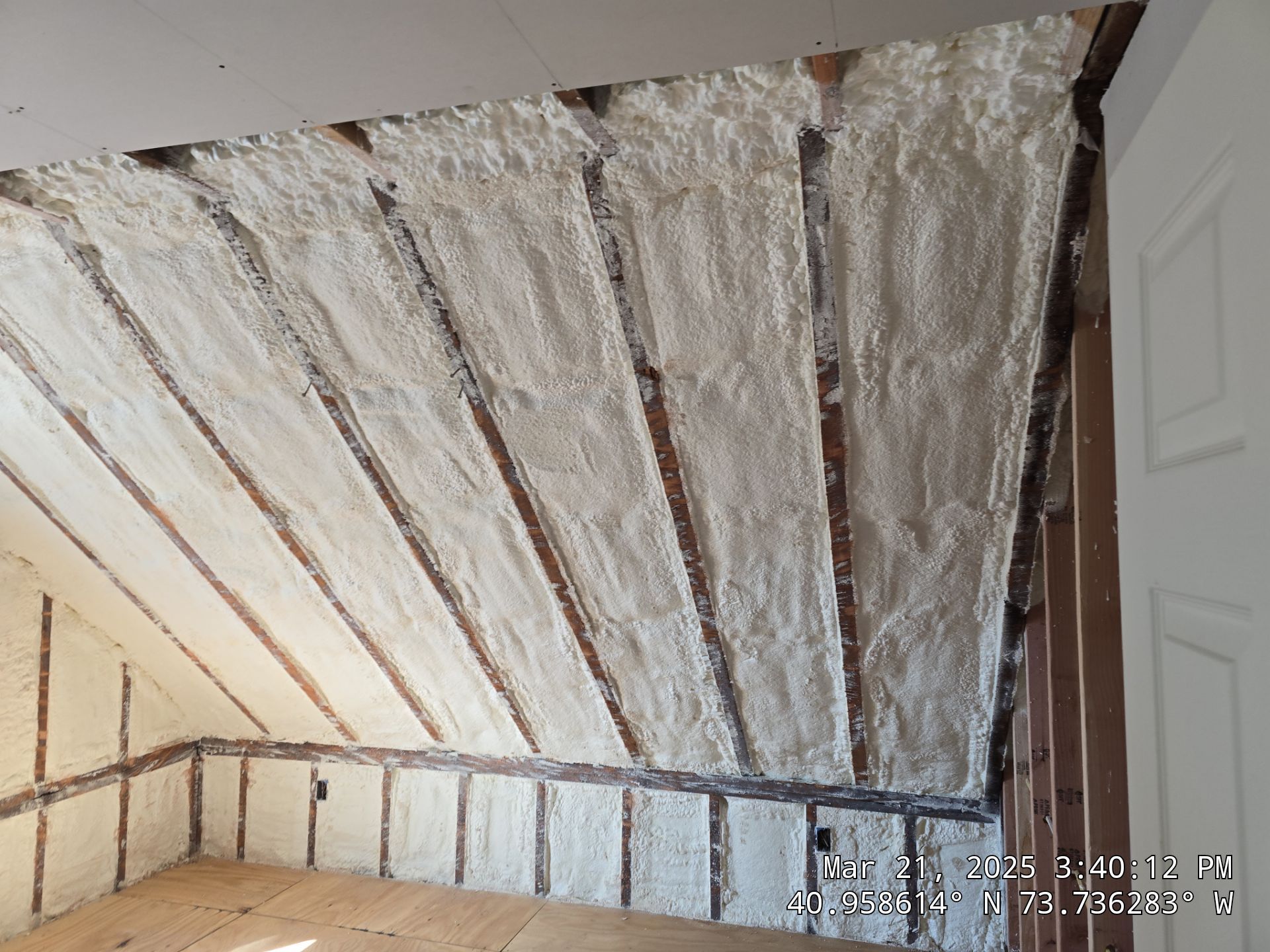 Attic Insulation using open cell spray foam by NYS Foam & Energy