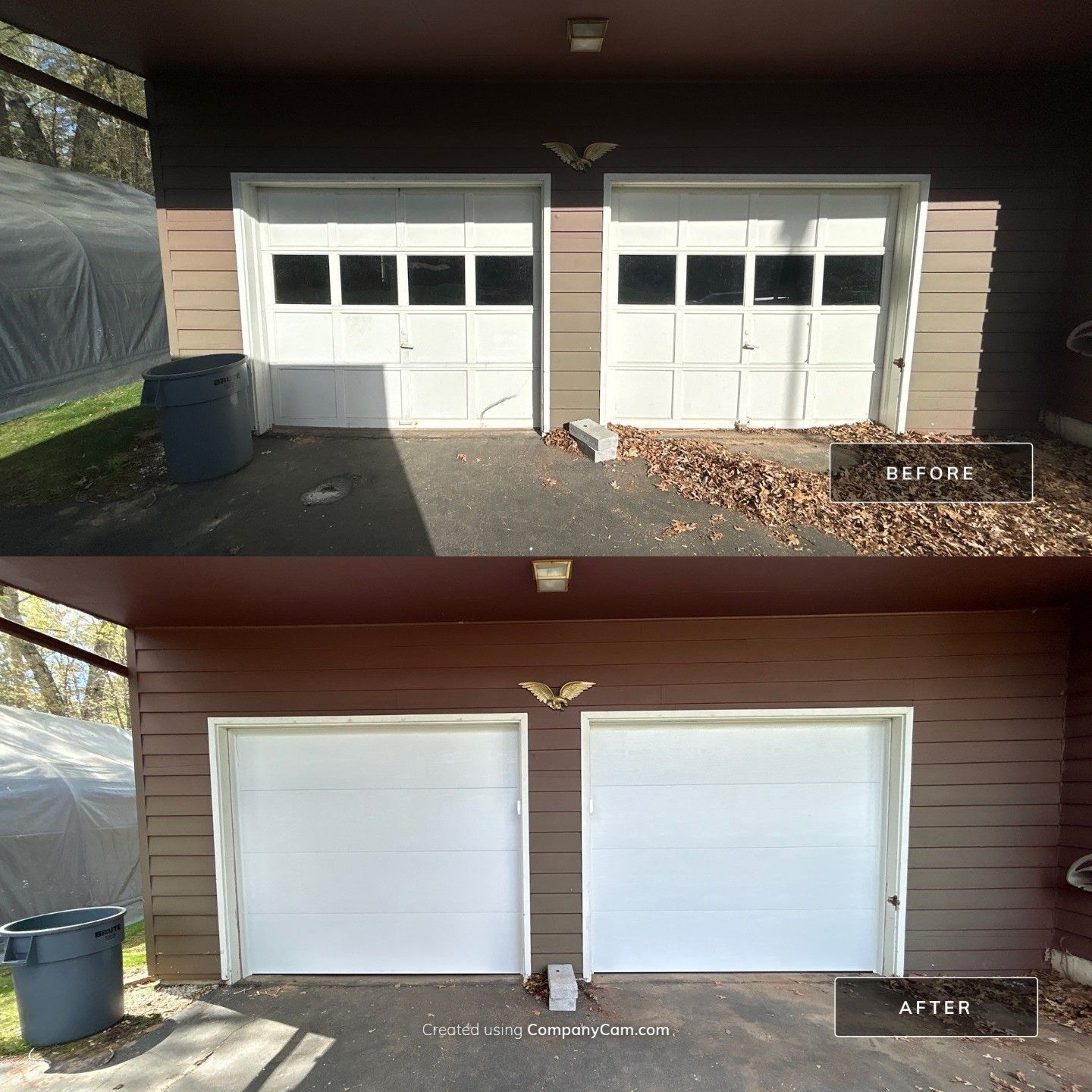 Double Garage Door Replacement by DiGiorgi Roofing and Siding Inc
