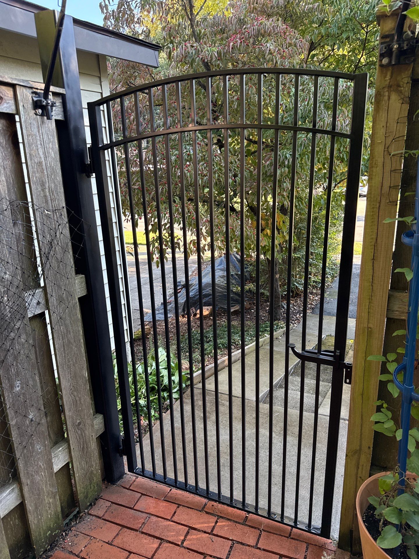 Modern Iron Pedestrian Gates – Leverton Road Residential Project – Rockville, MD by Capitol Iron Works