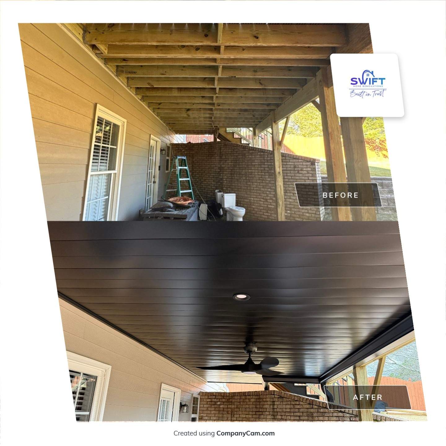 Custom Composite Deck and Covered Gabled Porch in Marietta by Swift Home Renovations
