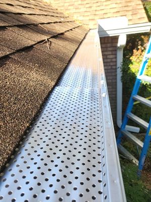 Seamless Gutter Installation using K-Style Seamless Gutters and LeafBlaster Pro Gutter Guards