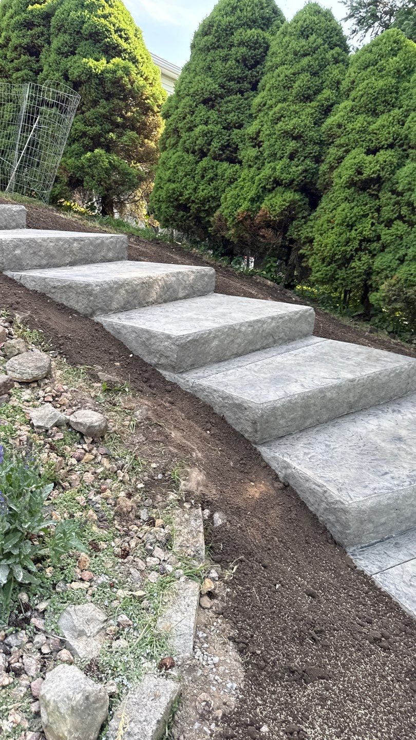 Stamped Oxford Slate Steps by NG Masonry & Construction LLC